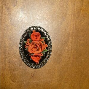 Intricate Orange and Green Floral Art Wall Decor